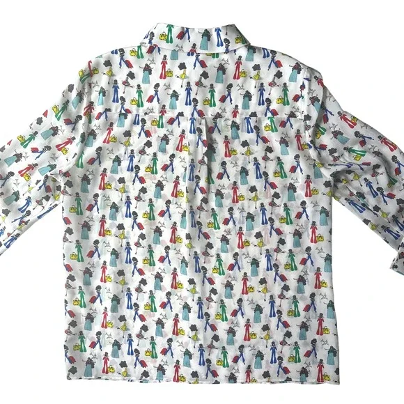 Alice + Olivia Willa Passport Stace Face Silk Top Size M - Picture 8 of 13